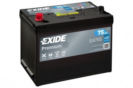 АКБ 6СТ-75 L+ (пт630) (необслуж) Asia Premium Exide